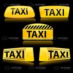 Taxi Signs Icons Set